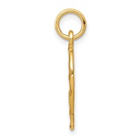 10K Yellow Gold Satin Diamond-cut Angel in Heart Charm view 2