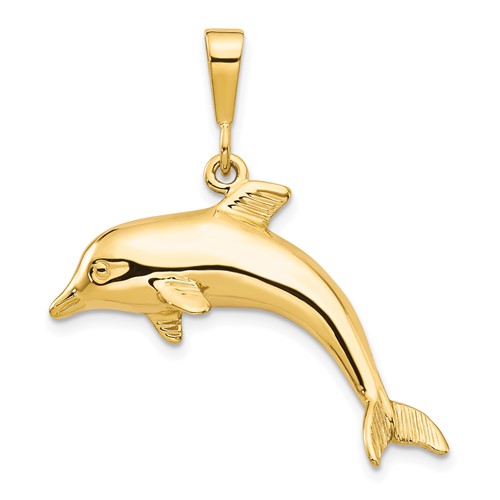 10K Yellow Gold Large Dolphin Charm