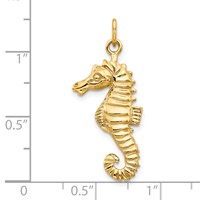 10K Yellow Gold Seahorse Pendant view 3
