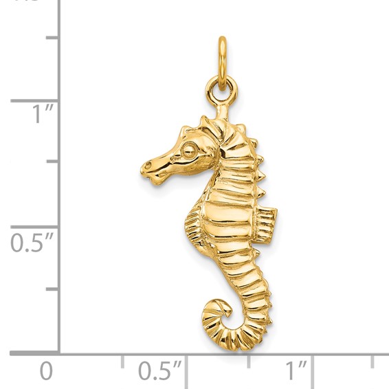 Gold Polished Seahorse Pendants