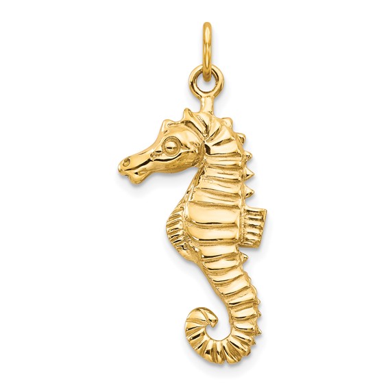 Gold Polished Seahorse Pendants