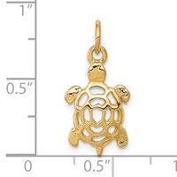 10K Yellow Gold Cut-out Turtle Charm view 3