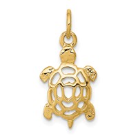 10K Yellow Gold Cut-out Turtle Charm view 1
