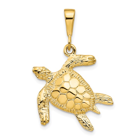 Gold Polished Turtle Pendants