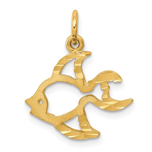 10K Yellow Gold Cut-out Tropical Fish Charm