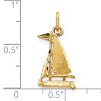 10K Yellow Gold Sailboat Charm view 3