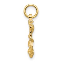 10K Yellow Gold Anchor Pendant with Rope view 2