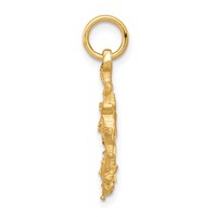 10K Yellow Gold Diamond-cut Anchor and Ships Wheel Charm view 2