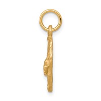 10K Solid Diamond-cut Horsehead in Horseshoe Charm view 2