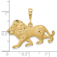 10K Satin Diamond-cut Lion Charm view 3