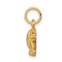 10K Yellow Gold Solid Satin Small Leopard Charm view 2