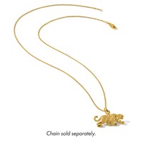 10K Yellow Gold Solid Satin Small Leopard Charm view 4