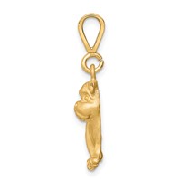 10K Satin Diamond-cut Bulldog Charm view 2