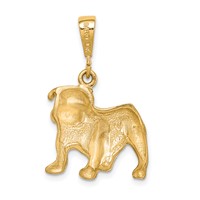 10K Satin Diamond-cut Bulldog Charm view 4