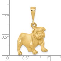 10K Satin Diamond-cut Bulldog Charm view 3