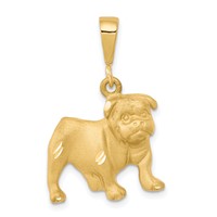 10K Satin Diamond-cut Bulldog Charm view 1