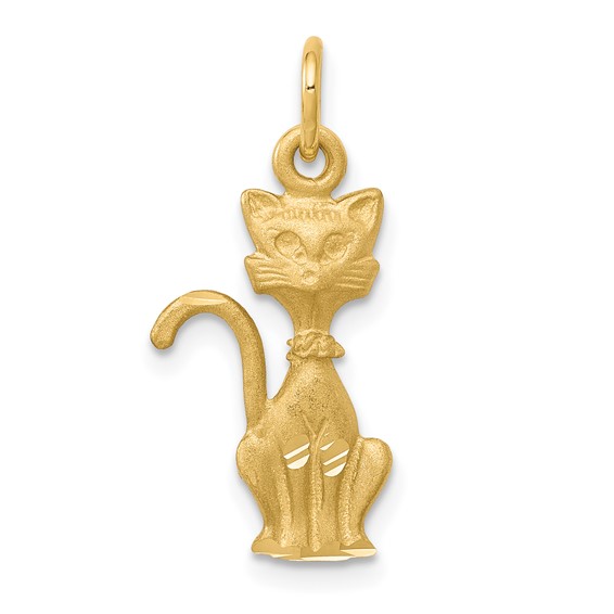 Gold Polished Cat Pendants