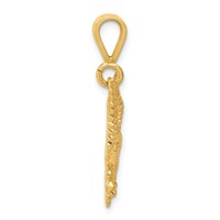 10K Yellow Gold Solid Polished Spread Eagle Charm view 2