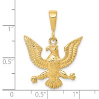 10K Yellow Gold Solid Polished Spread Eagle Charm view 3