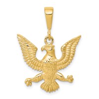 10K Yellow Gold Solid Polished Spread Eagle Charm view 1