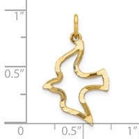 10K Yellow Gold Polished Cut-out Dove Charm view 3