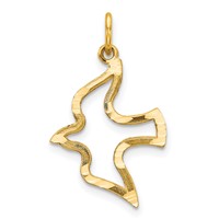 10K Yellow Gold Polished Cut-out Dove Charm view 1