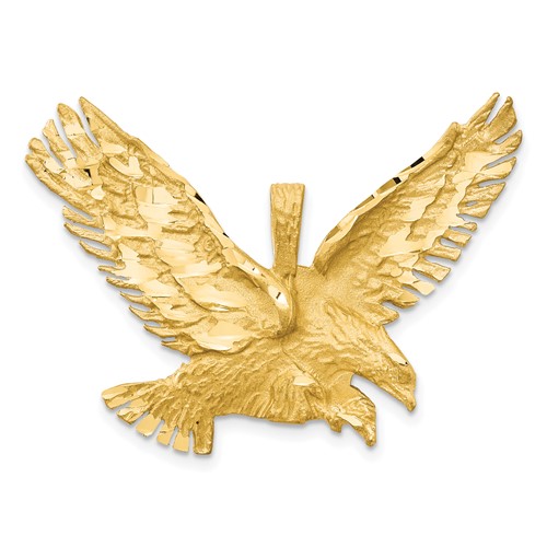 10K Yellow Gold Sandblast Finish Eagle Pendant