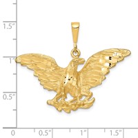 10K Yellow Gold Diamond-cut Eagle Charm view 3