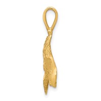 10K Solid Diamond-cut Eagle Head Charm view 2