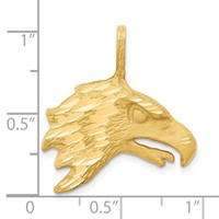 10K Solid Diamond-cut Eagle Head Charm view 3