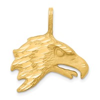 10K Solid Diamond-cut Eagle Head Charm view 1