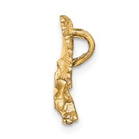 10K Yellow Gold Solid Satin Diamond-cut Eagle Chain Slide view 2