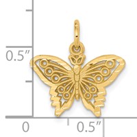 10K Butterfly Charm view 3