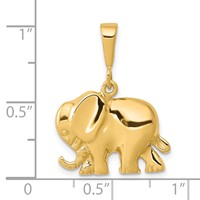 10K Yellow Gold Polished Elephant Charm view 3