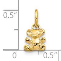 10K Yellow Gold 3-D Teddy Bear Charm view 3