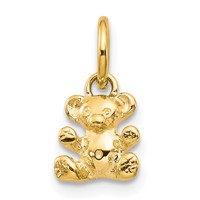 10K Yellow Gold 3-D Teddy Bear Charm view 1