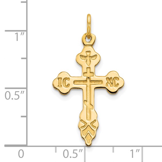 10K Eastern Orthodox Cross Charm