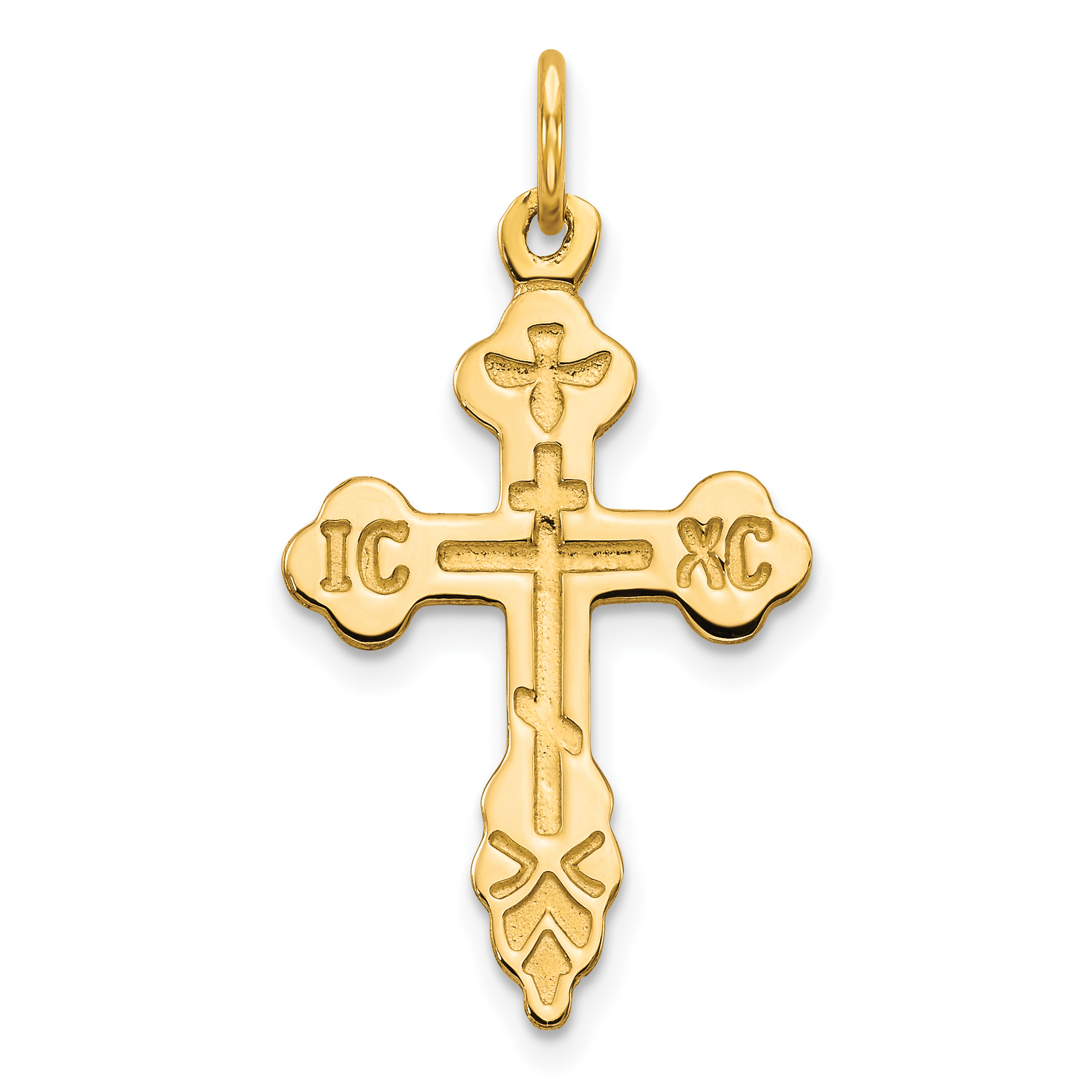 10K Eastern Orthodox Cross Charm (10C66)