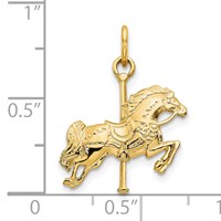 10K Yellow Gold Solid Carousel Horse Charm view 3