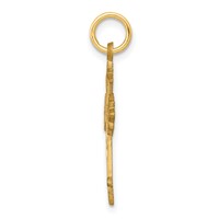 10K Yellow Gold Fleur De Lis Cross Charm view 2