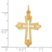 10K Yellow Gold Cut-out Cross Charm view 3