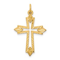 10K Yellow Gold Cut-out Cross Charm view 1