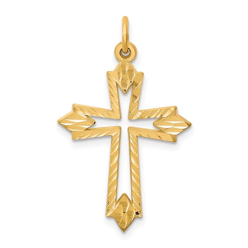 10K Yellow Gold Cut-out Cross Charm