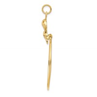 10K Yellow Gold Double Dolphin Charm Holder view 2