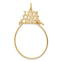 10K Yellow Gold Live Love Laugh Charm Holder view 1