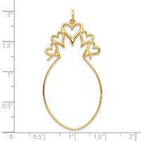 10K Yellow Gold 5-Hearts Charm Holder view 3