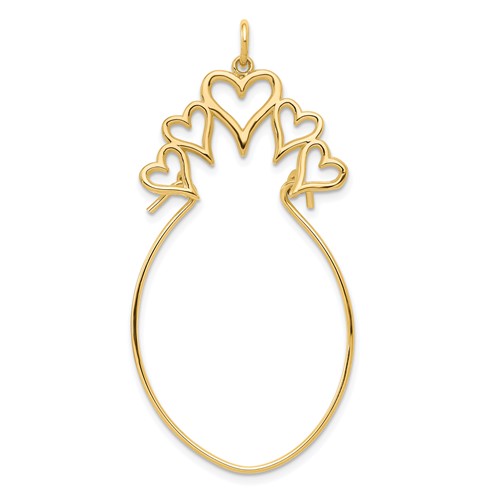 10K Yellow Gold 5-Hearts Charm Holder