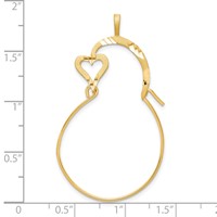 10K Yellow Gold Small Heart Charm Holder view 3