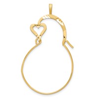 10K Yellow Gold Small Heart Charm Holder view 1