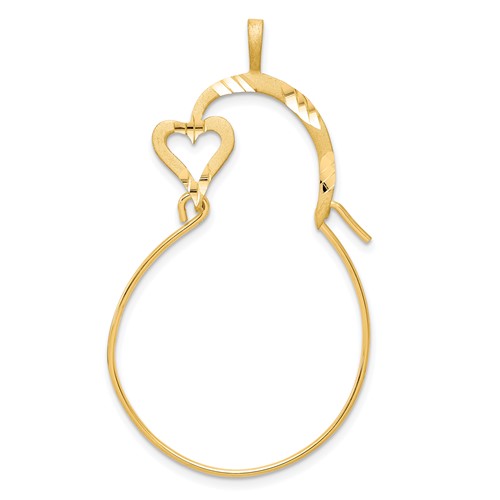 10K Yellow Gold Small Heart Charm Holder